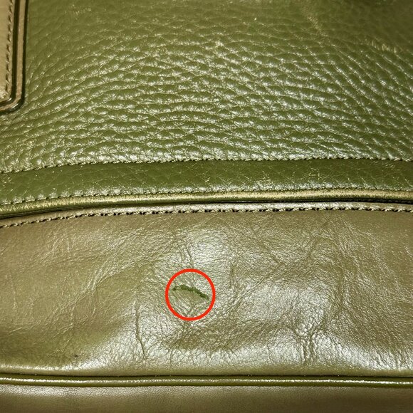 DVF Diane Von Furstenberg Harper Laurel Leather 2Tone Camo Green Shoulder Bag - Picture 14 of 16